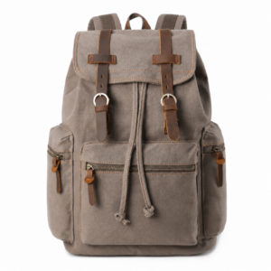 Classic Canvas and Leather Backpack