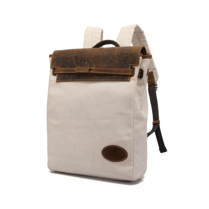 Retro Canvas and Leather Backpack