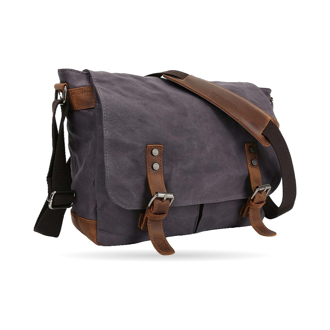 Classic Waxed Canvas Messenger – Grey
