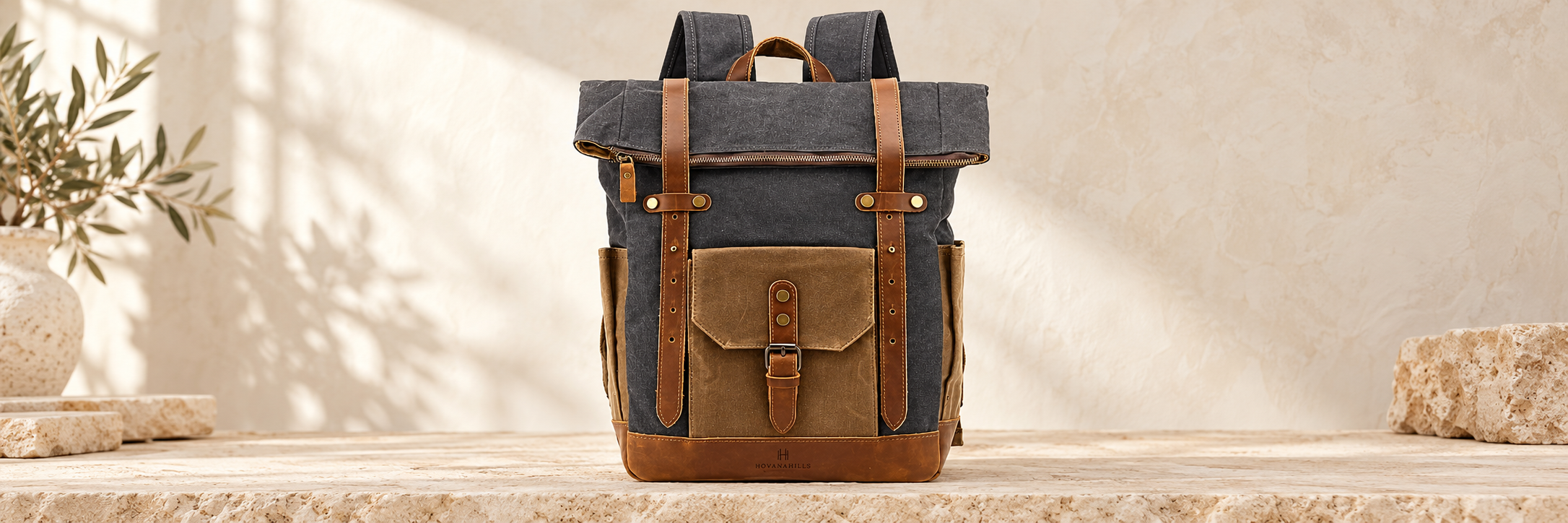 Canvas Rucksack – Brushed Pewter