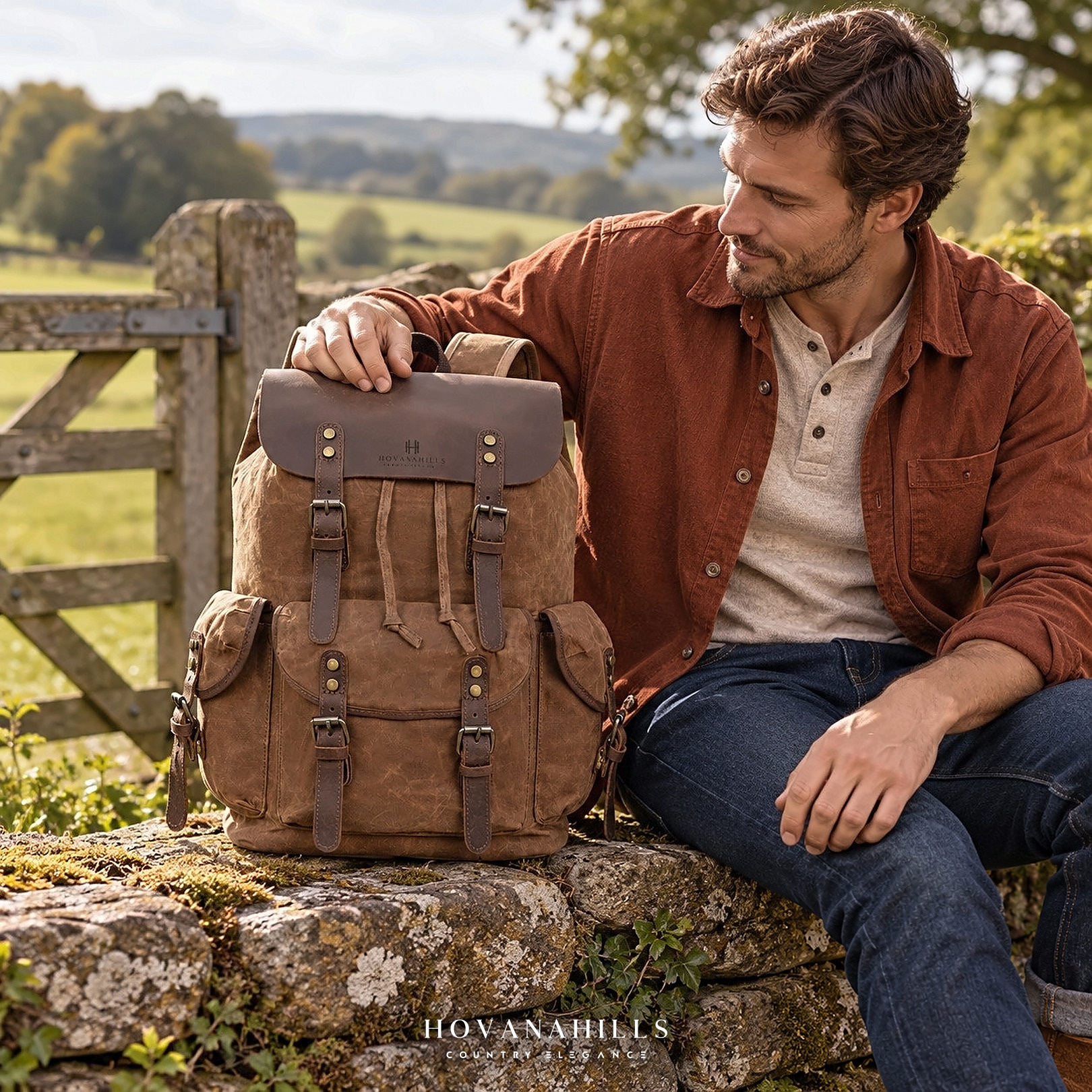 Premium 17″ Laptop Backpack – Tanned - Image 2