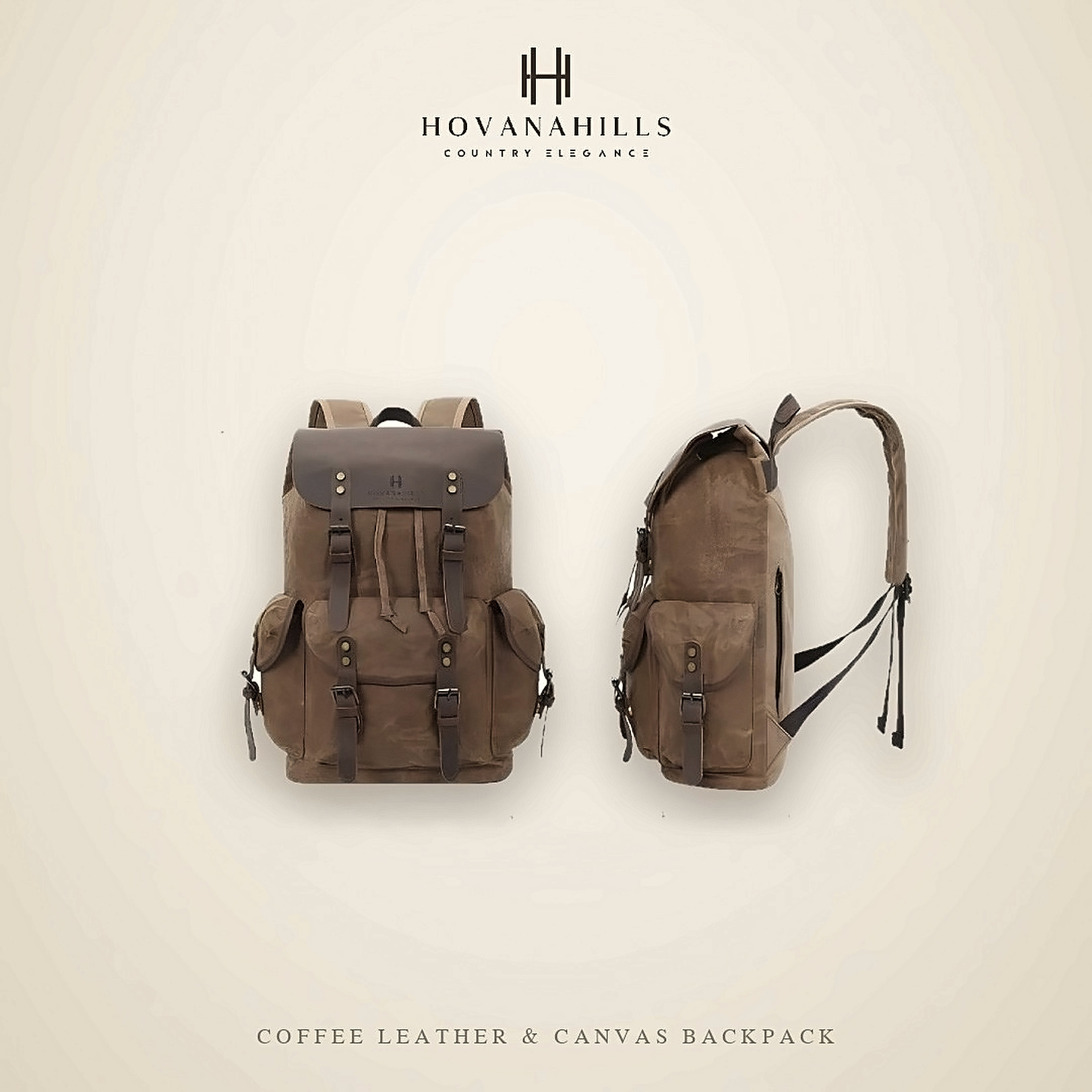 Premium 17″ Laptop Backpack – Brown - detail photo
