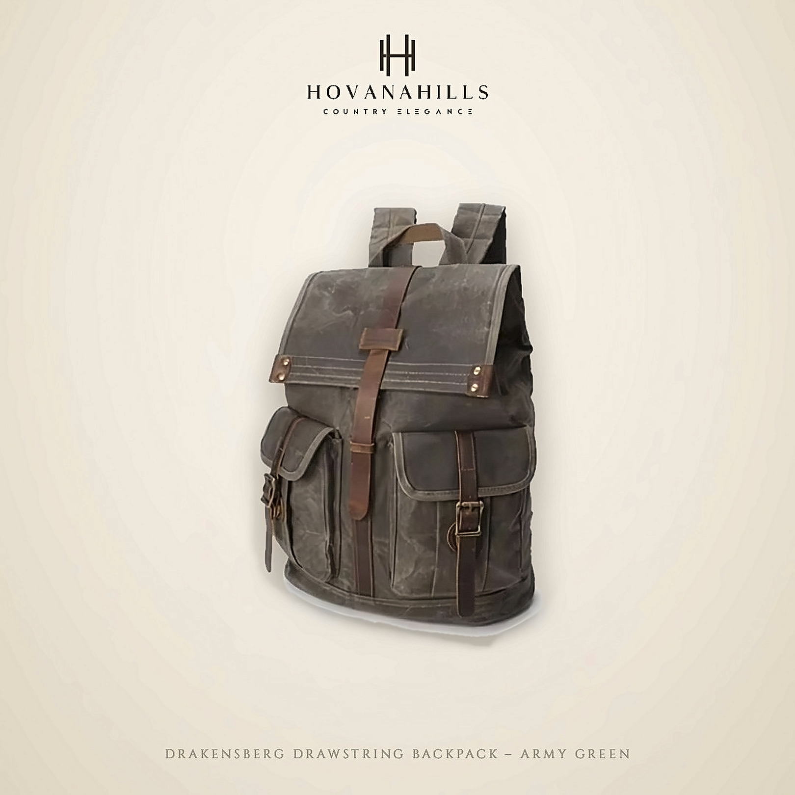 Drakensberg Drawstring Backpack - Army Green - detail photo