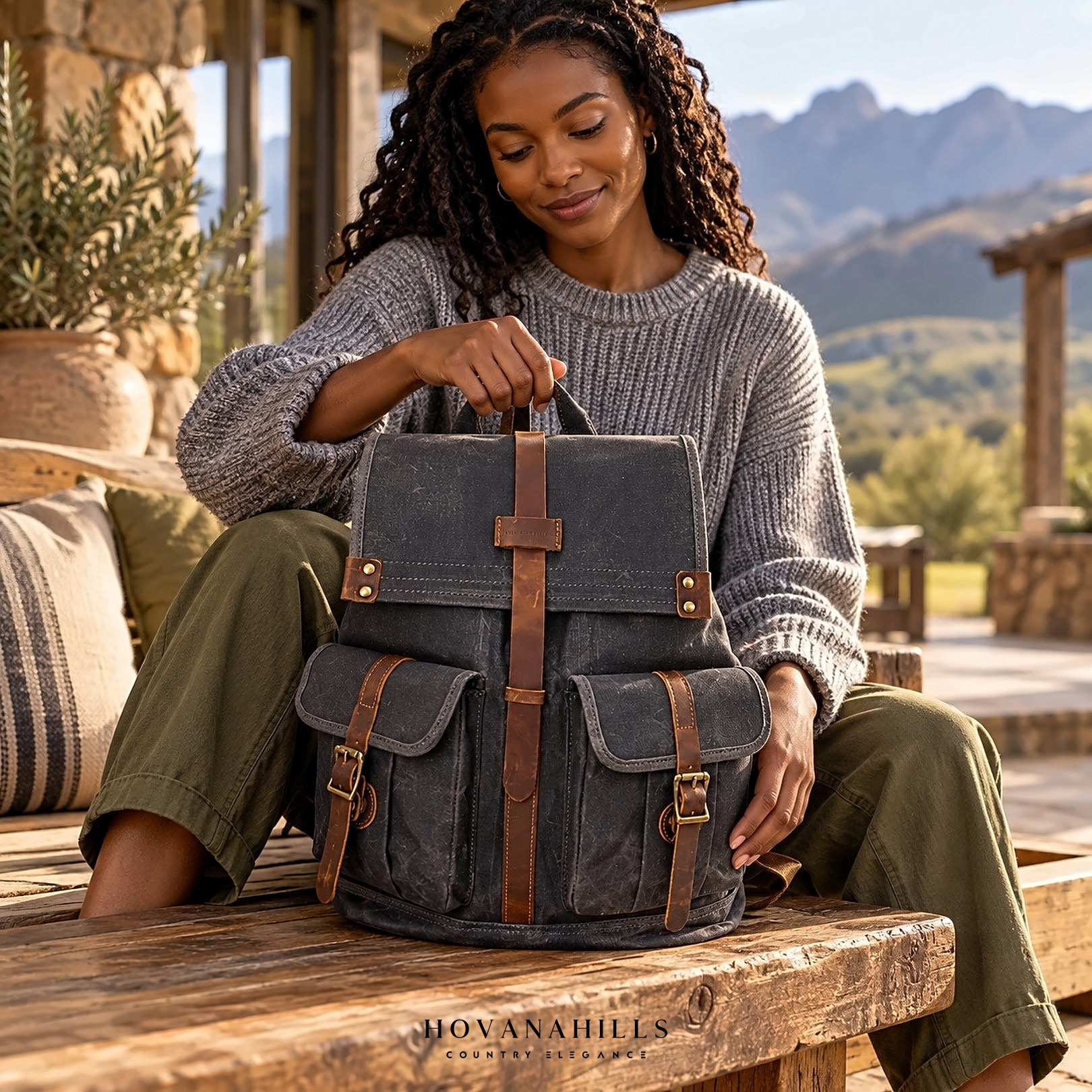 Drakensberg Drawstring Backpack – Brushed Graphite - Image 2