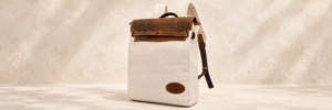 White Rose Cotton Backpack – Nude