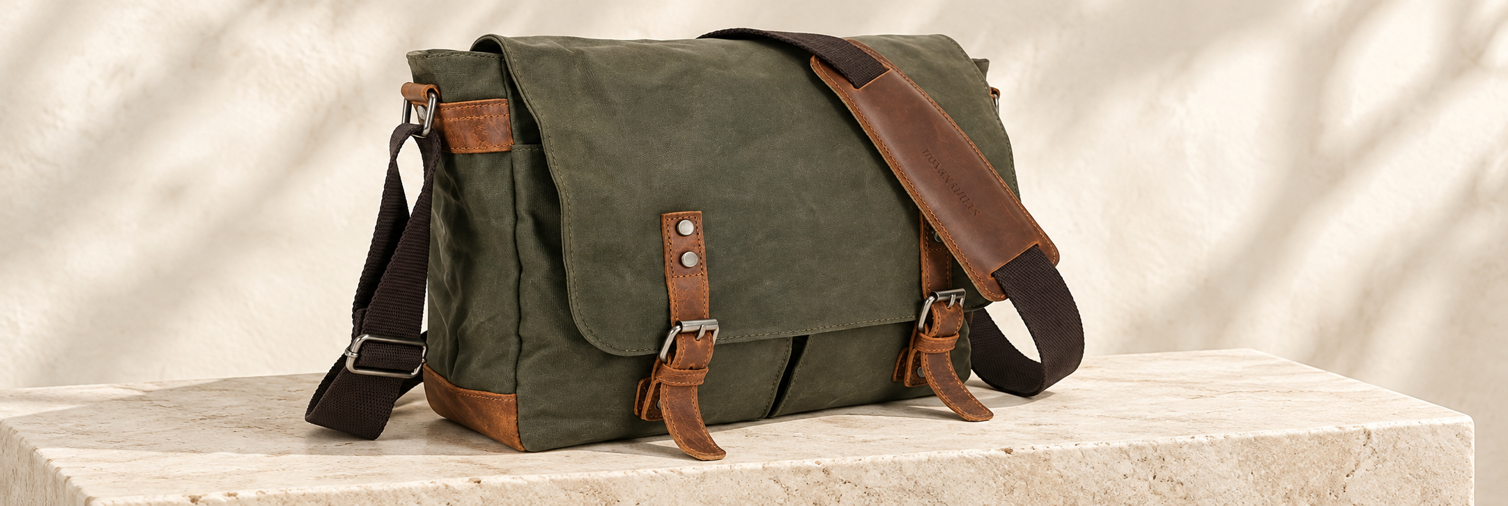 Classic Waxed Canvas Messenger – Deep Olive