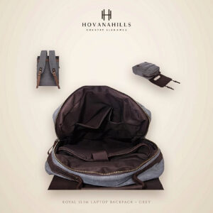Royal Retro Backpack – Grey - detail photo